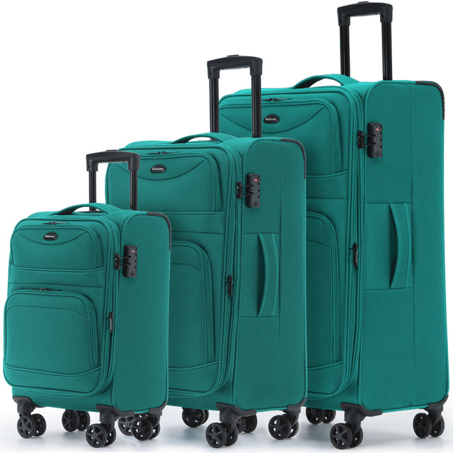 Münicase M006 Kofferset M-L-XL für Handgepäck, Kurz- & Langstrecken, praktische Fronttaschen & TSA-Zahlenschloss, wasserabweisendes Oxford-Gewebe, Volumen erweiterbar