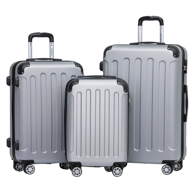 Beibye B2045 Kofferset M-L-XL für Handgepäck, Kurz- & Langstrecken, 360° Doppelrollen, Stabil & Leicht