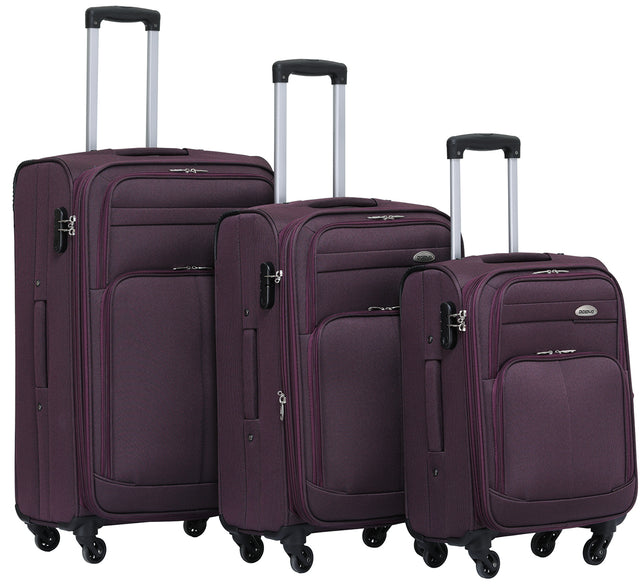 Beibye B8005 Kofferset M-L-XL für Handgepäck, Kurz- & Langstrecken, Wasserabweisendes Oxford-Gewebe, Volumen erweiterbar, Praktische Fronttasche & Verstecktes Namensschild