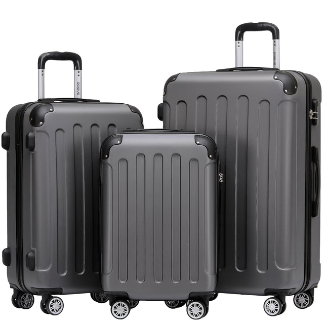 Beibye B2045 Kofferset M-L-XL für Handgepäck, Kurz- & Langstrecken, 360° Doppelrollen, Stabil & Leicht