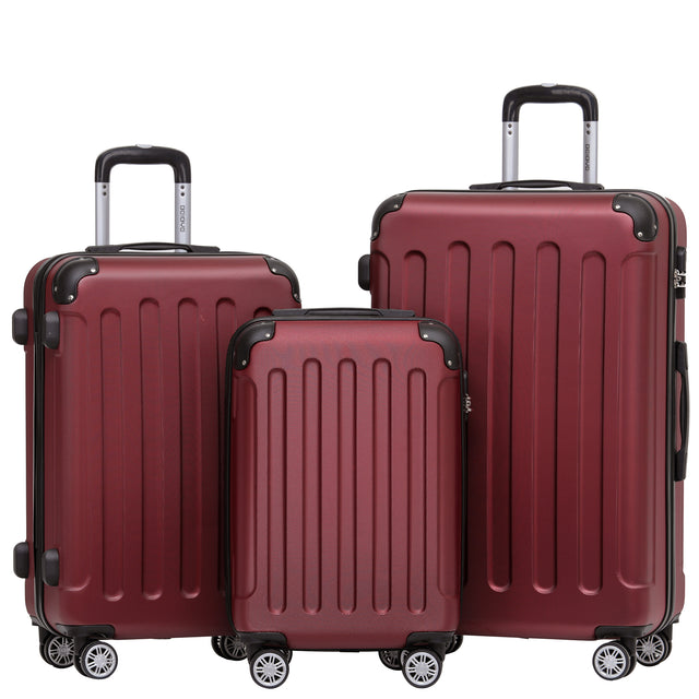 Beibye B2045 Kofferset M-L-XL für Handgepäck, Kurz- & Langstrecken, 360° Doppelrollen, Stabil & Leicht
