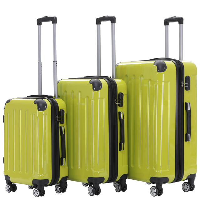 Beibye B2048 Kofferset M-L-XL für Handgepäck, Kurz- & Langstrecken, 360° Doppelrollen, Hochglanz-Polycarbonat, Volumen erweiterbar