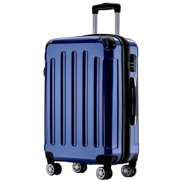 Beibye B2048 XL Reisekoffer für Langstrecken & Familie, 360° Doppelrollen, Hochglanz-Polycarbonat, Volumen erweiterbar, 76 x 50 x 30 cm, 115 L