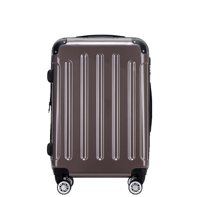 Beibye B2048 L Reisekoffer für Mittelstrecken, 360° Doppelrollen, Hochglanz-Polycarbonat, Volumen erweiterbar, 65 x 43 x 26 cm, 75 L