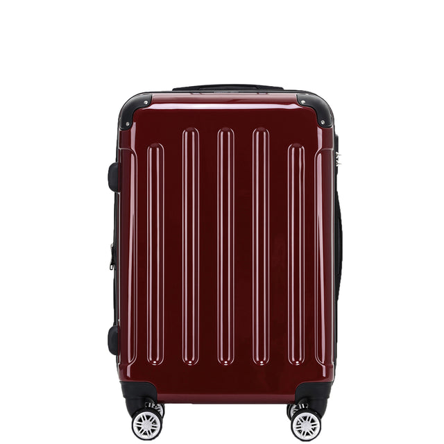 Beibye B2048 L Reisekoffer für Mittelstrecken, 360° Doppelrollen, Hochglanz-Polycarbonat, Volumen erweiterbar, 65 x 43 x 26 cm, 75 L