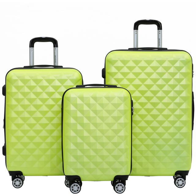 Beibye B2066 Kofferset M-L-XL für Handgepäck, Kurz- & Langstrecken, 360° gummierte Doppelrollen, ABS-Hartschale, L & XL erweiterbar