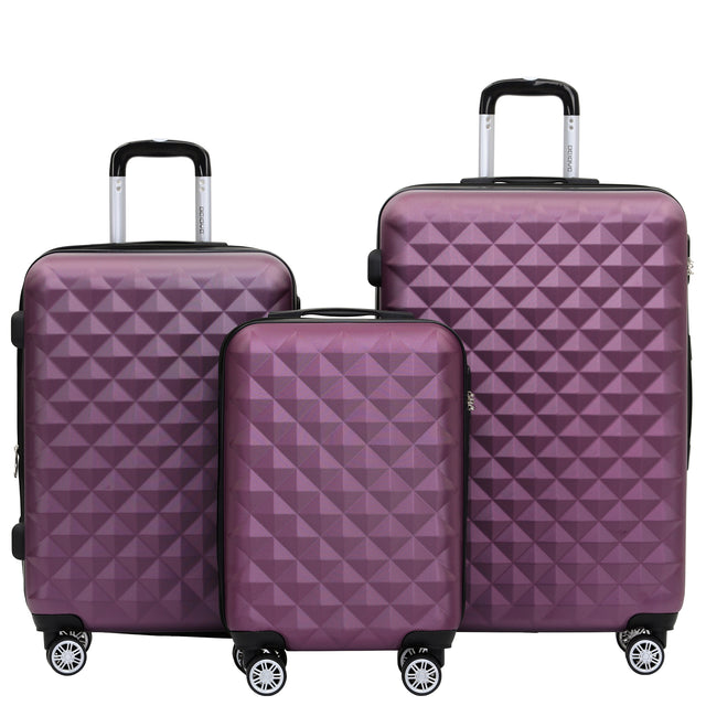 Beibye B2066 Kofferset M-L-XL für Handgepäck, Kurz- & Langstrecken, 360° gummierte Doppelrollen, ABS-Hartschale, L & XL erweiterbar