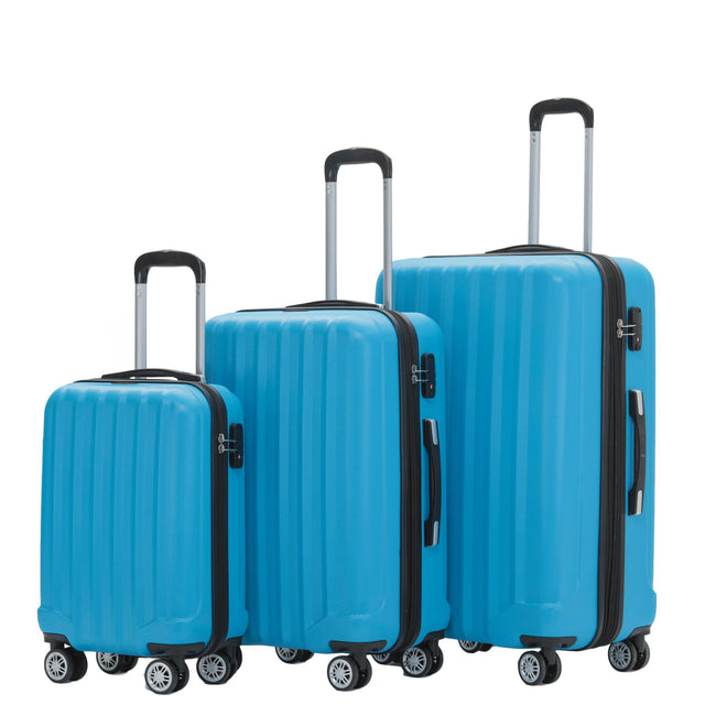 Beibye B2080 Kofferset M-L-XL für Handgepäck, Kurz- & Langstrecken, 360° Doppelrollen, TSA-Zahlenschloss, L & XL erweiterbar