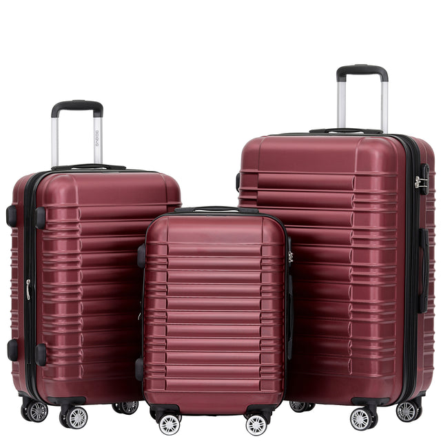 Beibye B2088 Kofferset M-L-XL für Handgepäck, Kurz- & Langstrecken – 360° Doppelrollen, ABS-Hartschale, Volumen erweiterbar