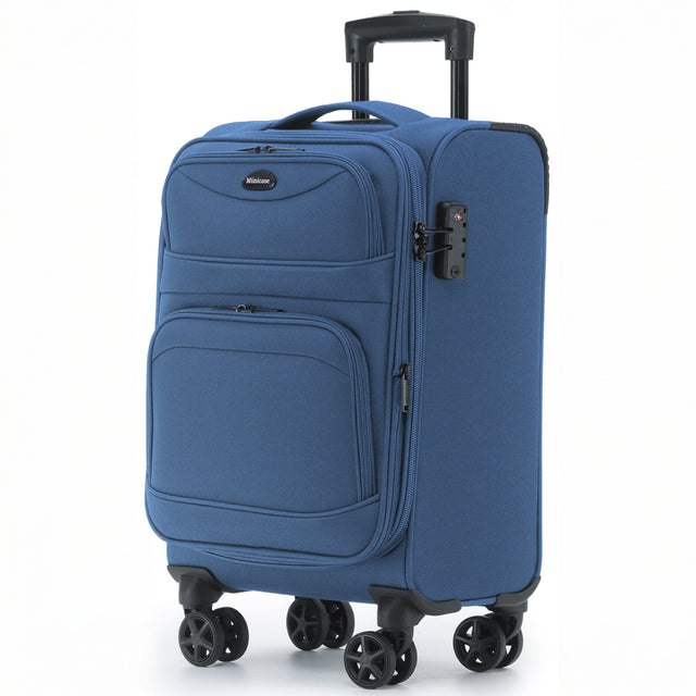 Münicase M006 M Handgepäck für Kurztrips, praktische Fronttaschen & TSA-Zahlenschloss, wasserabweisendes Oxford-Gewebe, Volumen erweiterbar, 55 x 35 x 23 cm