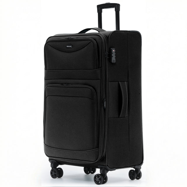 Münicase M006 XL Reisekoffer für Langstrecken & Familie, praktische Fronttaschen & TSA-Zahlenschloss, wasserabweisendes Oxford-Gewebe, Volumen erweiterbar, 79 x 47 x 33 cm