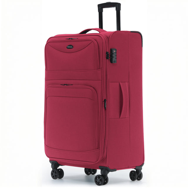 Münicase M006 XL Reisekoffer für Langstrecken & Familie, praktische Fronttaschen & TSA-Zahlenschloss, wasserabweisendes Oxford-Gewebe, Volumen erweiterbar, 79 x 47 x 33 cm