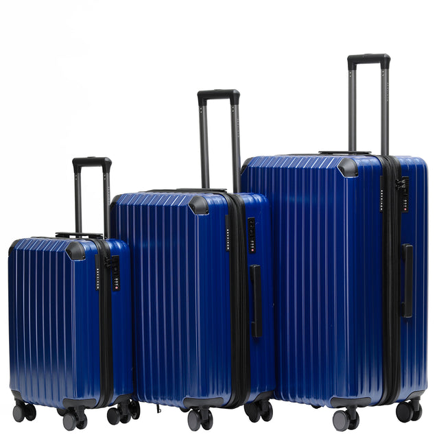 Münicase M816 Kofferset M-L-XL für Handgepäck, Kurz- & Langstrecken, TSA-Zahlenschloss, Eckenschutz, Polycarbonat, Volumen erweiterbar