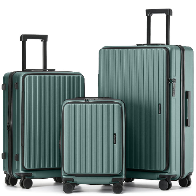 Münicase M9008 Kofferset M-L-XL für Handgepäck, Kurz- & Langstrecken, Top-Opening-Design, TSA-Zahlenschloss, Polycarbonat-Hartschale, Volumen erweiterbar