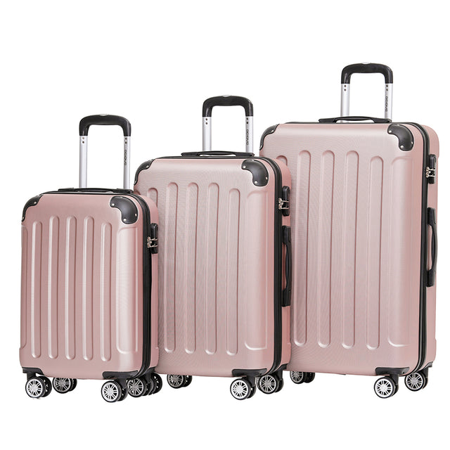 Beibye B2045 Kofferset M-L-XL für Handgepäck, Kurz- & Langstrecken, 360° Doppelrollen, Stabil & Leicht