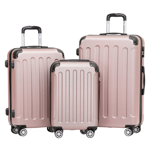 Beibye B2045 Kofferset M-L-XL für Handgepäck, Kurz- & Langstrecken, 360° Doppelrollen, Stabil & Leicht