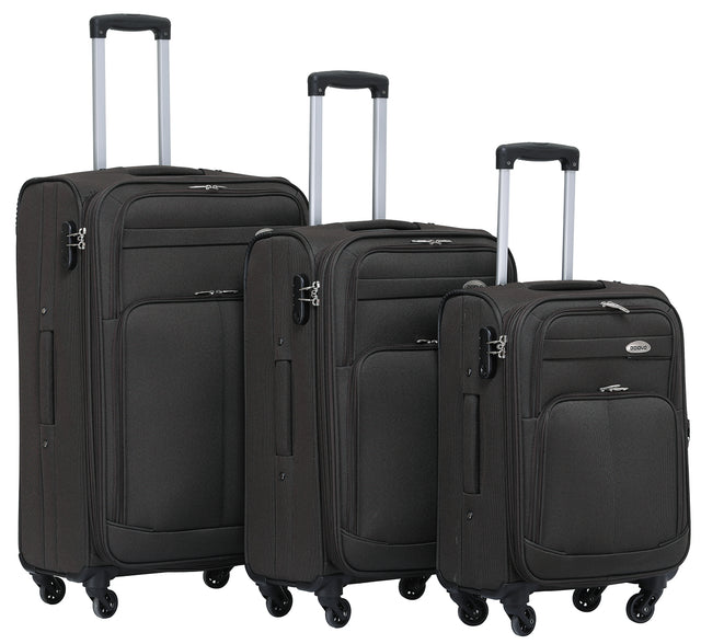 Beibye B8005 Kofferset M-L-XL für Handgepäck, Kurz- & Langstrecken, Wasserabweisendes Oxford-Gewebe, Volumen erweiterbar, Praktische Fronttasche & Verstecktes Namensschild