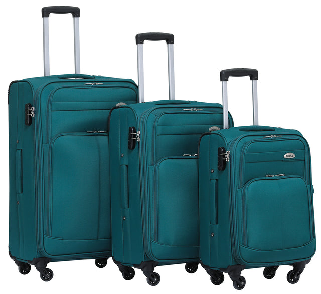 Beibye B8005 Kofferset M-L-XL für Handgepäck, Kurz- & Langstrecken, Wasserabweisendes Oxford-Gewebe, Volumen erweiterbar, Praktische Fronttasche & Verstecktes Namensschild