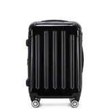 Beibye B2048 L Reisekoffer für Mittelstrecken, 360° Doppelrollen, Hochglanz-Polycarbonat, Volumen erweiterbar, 65 x 43 x 26 cm, 75 L