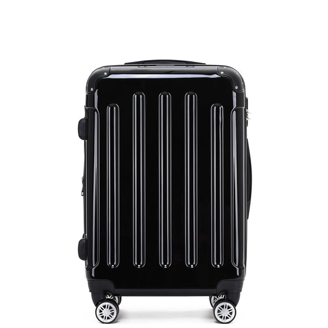 Beibye B2048 L Reisekoffer für Mittelstrecken, 360° Doppelrollen, Hochglanz-Polycarbonat, Volumen erweiterbar, 65 x 43 x 26 cm, 75 L