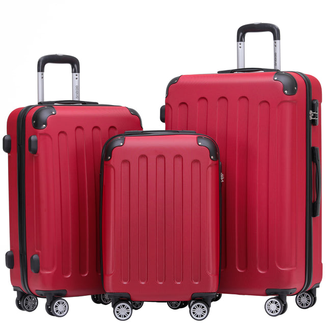 Beibye B2045 Kofferset M-L-XL für Handgepäck, Kurz- & Langstrecken, 360° Doppelrollen, Stabil & Leicht