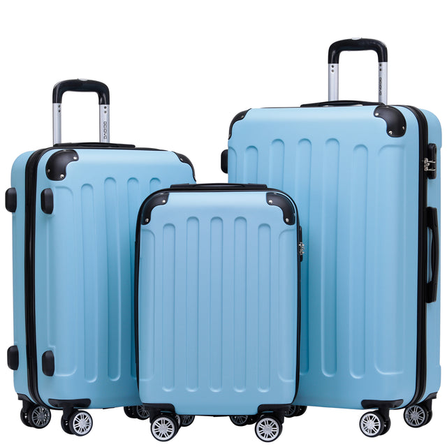 Beibye B2045 Kofferset M-L-XL für Handgepäck, Kurz- & Langstrecken, 360° Doppelrollen, Stabil & Leicht
