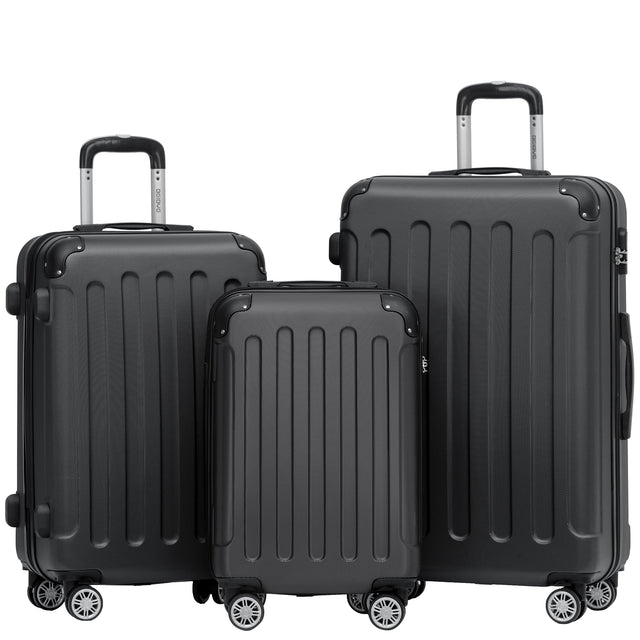 Beibye B2045 Kofferset M-L-XL für Handgepäck, Kurz- & Langstrecken, 360° Doppelrollen, Stabil & Leicht