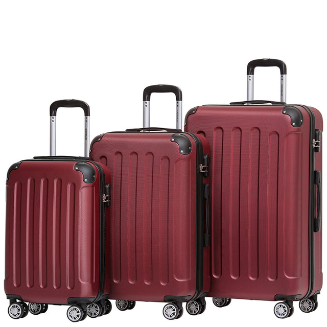 Beibye B2045 Kofferset M-L-XL für Handgepäck, Kurz- & Langstrecken, 360° Doppelrollen, Stabil & Leicht