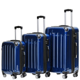 Beibye B2048 Kofferset M-L-XL für Handgepäck, Kurz- & Langstrecken, 360° Doppelrollen, Hochglanz-Polycarbonat, Volumen erweiterbar