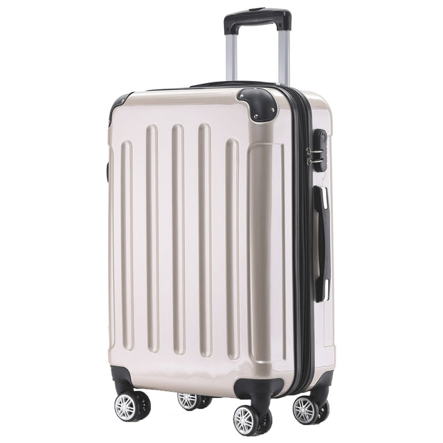 Beibye B2048 XL Reisekoffer für Langstrecken & Familie, 360° Doppelrollen, Hochglanz-Polycarbonat, Volumen erweiterbar, 76 x 50 x 30 cm, 115 L