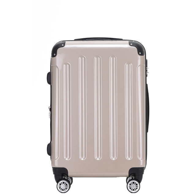 Beibye B2048 L Reisekoffer für Mittelstrecken, 360° Doppelrollen, Hochglanz-Polycarbonat, Volumen erweiterbar, 65 x 43 x 26 cm, 75 L