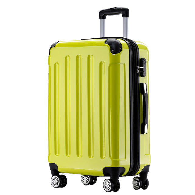 Beibye B2048 L Reisekoffer für Mittelstrecken, 360° Doppelrollen, Hochglanz-Polycarbonat, Volumen erweiterbar, 65 x 43 x 26 cm, 75 L