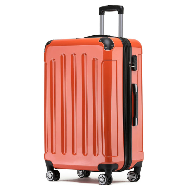 Beibye B2048 L Reisekoffer für Mittelstrecken, 360° Doppelrollen, Hochglanz-Polycarbonat, Volumen erweiterbar, 65 x 43 x 26 cm, 75 L