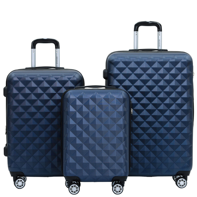 Beibye B2066 Kofferset M-L-XL für Handgepäck, Kurz- & Langstrecken, 360° gummierte Doppelrollen, ABS-Hartschale, L & XL erweiterbar