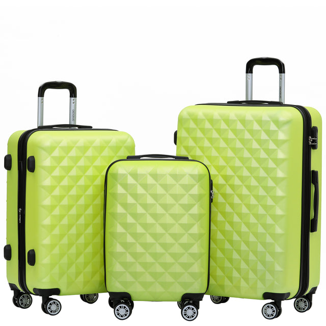 Beibye B2066 Kofferset M-L-XL für Handgepäck, Kurz- & Langstrecken, 360° gummierte Doppelrollen, ABS-Hartschale, L & XL erweiterbar