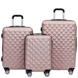 Beibye B2066 Kofferset M-L-XL für Handgepäck, Kurz- & Langstrecken, 360° gummierte Doppelrollen, ABS-Hartschale, L & XL erweiterbar