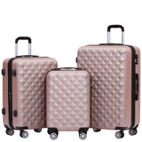 Beibye B2066 Kofferset M-L-XL für Handgepäck, Kurz- & Langstrecken, 360° gummierte Doppelrollen, ABS-Hartschale, L & XL erweiterbar