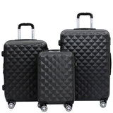 Beibye B2066 Kofferset M-L-XL für Handgepäck, Kurz- & Langstrecken, 360° gummierte Doppelrollen, ABS-Hartschale, L & XL erweiterbar
