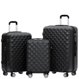 Beibye B2066 Kofferset M-L-XL für Handgepäck, Kurz- & Langstrecken, 360° gummierte Doppelrollen, ABS-Hartschale, L & XL erweiterbar