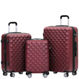 Beibye B2066 Kofferset M-L-XL für Handgepäck, Kurz- & Langstrecken, 360° gummierte Doppelrollen, ABS-Hartschale, L & XL erweiterbar