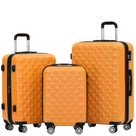 Beibye B2066 Kofferset M-L-XL für Handgepäck, Kurz- & Langstrecken, 360° gummierte Doppelrollen, ABS-Hartschale, L & XL erweiterbar
