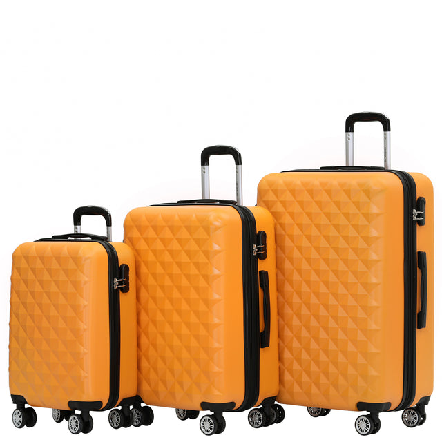 Beibye B2066 Kofferset M-L-XL für Handgepäck, Kurz- & Langstrecken, 360° gummierte Doppelrollen, ABS-Hartschale, L & XL erweiterbar