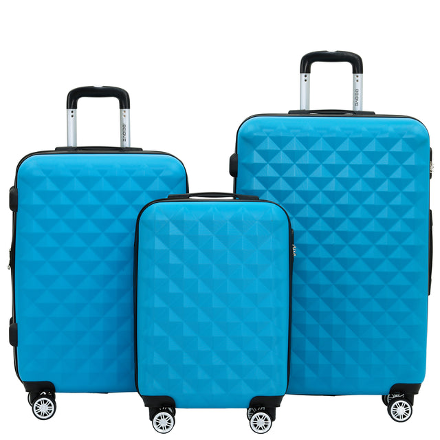 Beibye B2066 Kofferset M-L-XL für Handgepäck, Kurz- & Langstrecken, 360° gummierte Doppelrollen, ABS-Hartschale, L & XL erweiterbar
