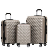 Beibye B2066 Kofferset M-L-XL für Handgepäck, Kurz- & Langstrecken, 360° gummierte Doppelrollen, ABS-Hartschale, L & XL erweiterbar