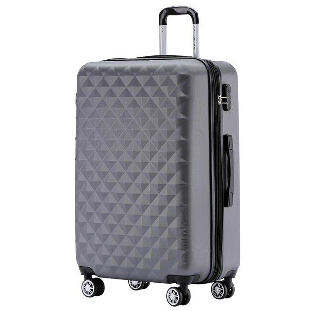 Beibye B2066 XL Reisekoffer für Langstrecken & Familie, 360° gummierte Doppelrollen, ABS-Hartschale, Volumen erweiterbar, 76 x 50 x 30 cm, 115 L