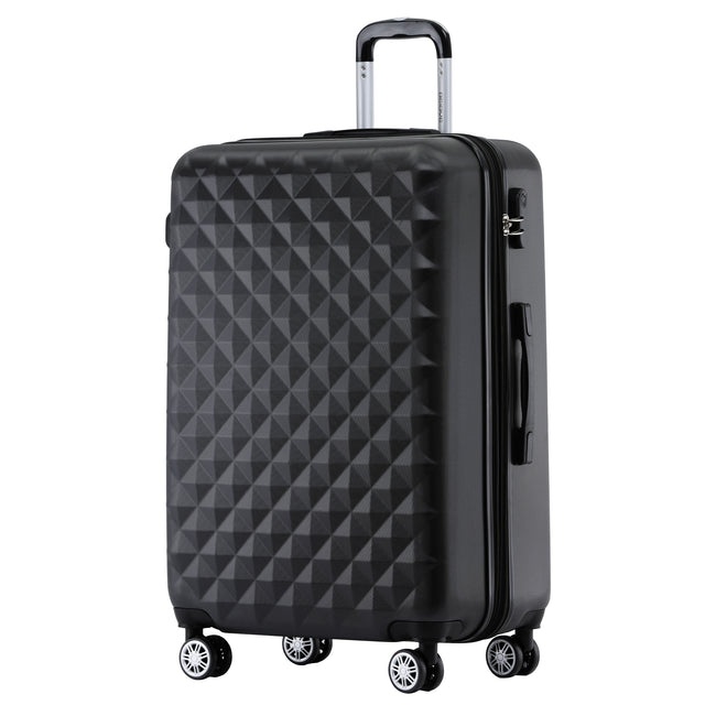 Beibye B2066 L Reisekoffer für Mittelstrecken, 360° gummierte Doppelrollen, ABS-Hartschale, Volumen erweiterbar, 65 x 46 x 29 cm, 75 L