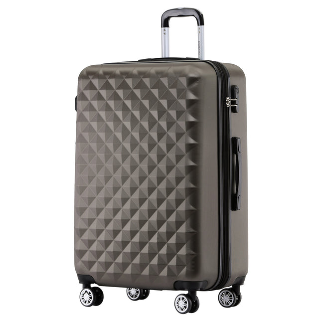 Beibye B2066 L Reisekoffer für Mittelstrecken, 360° gummierte Doppelrollen, ABS-Hartschale, Volumen erweiterbar, 65 x 46 x 29 cm, 75 L