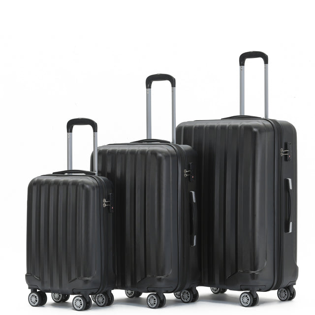 Beibye B2080 Kofferset M-L-XL für Handgepäck, Kurz- & Langstrecken, 360° Doppelrollen, TSA-Zahlenschloss, L & XL erweiterbar