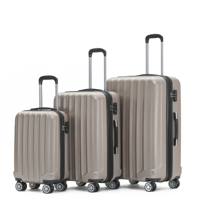 Beibye B2080 Kofferset M-L-XL für Handgepäck, Kurz- & Langstrecken, 360° Doppelrollen, TSA-Zahlenschloss, L & XL erweiterbar