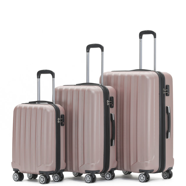 Beibye B2080 Kofferset M-L-XL für Handgepäck, Kurz- & Langstrecken, 360° Doppelrollen, TSA-Zahlenschloss, L & XL erweiterbar